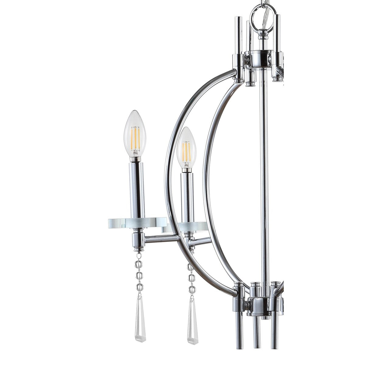 Laura 23" Crystal/Metal LED Chandelier, Chrome by JONATHAN Y