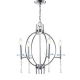 Laura 23" Crystal/Metal LED Chandelier, Chrome by JONATHAN Y
