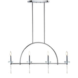 Laura 41" 4-light Linear Metal/Crystal LED Pendant, Chrome by JONATHAN Y