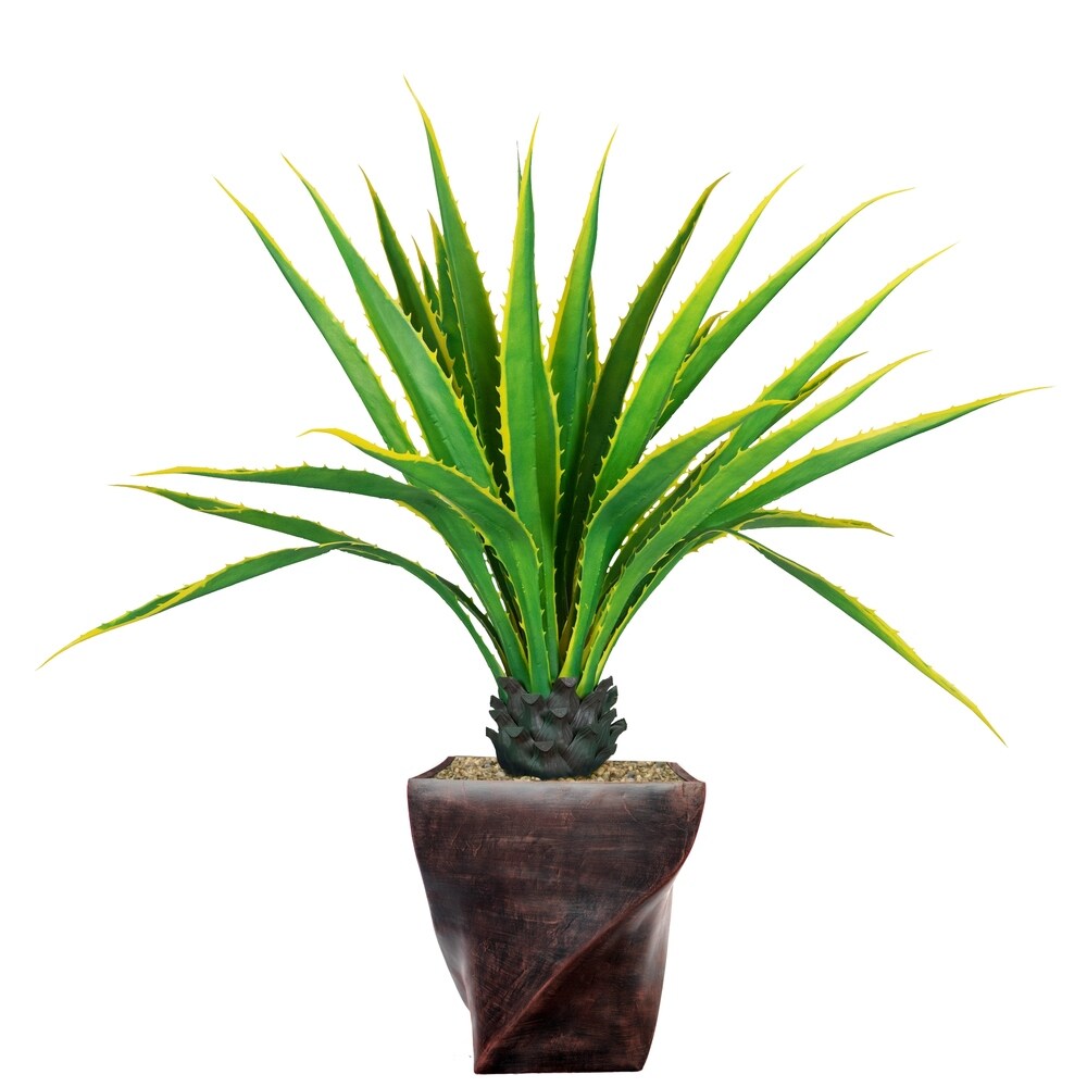 57.5" Real Touch Agave Plantin Resin Planter