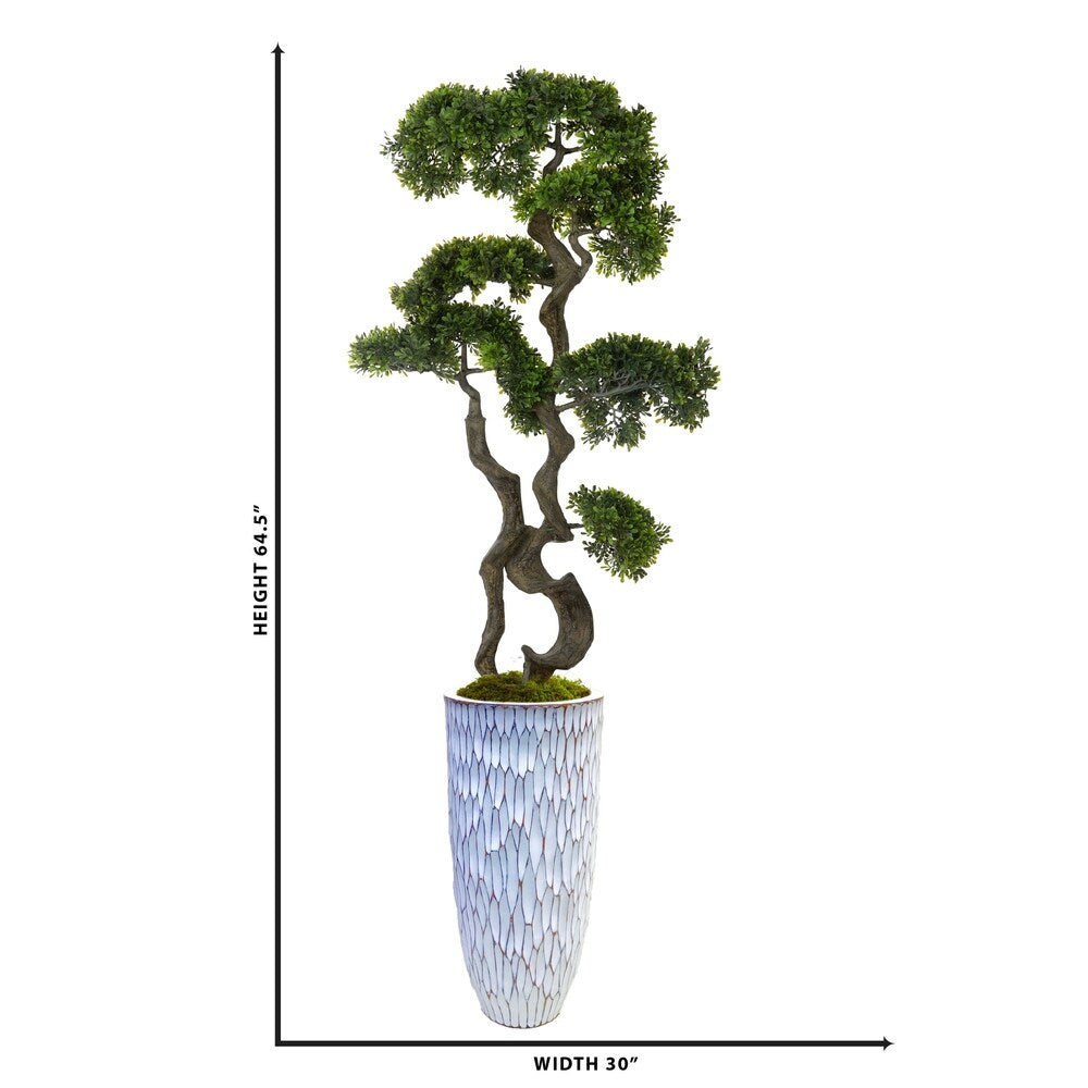 64.5" bonsai tree in Resin Planter - OS