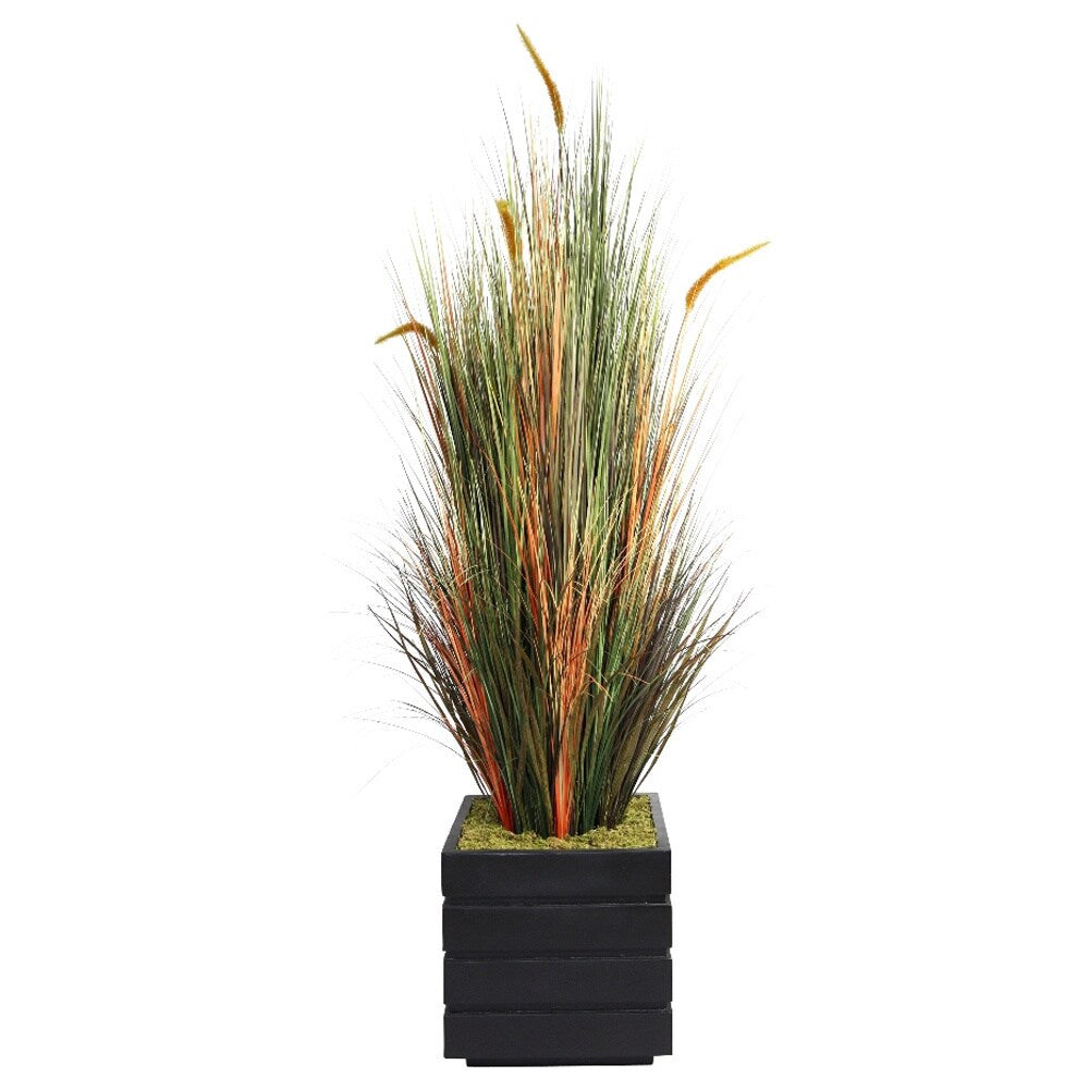 Vintage Home 66-inch Tall Onion Grass with Cattails in Planter - 66"