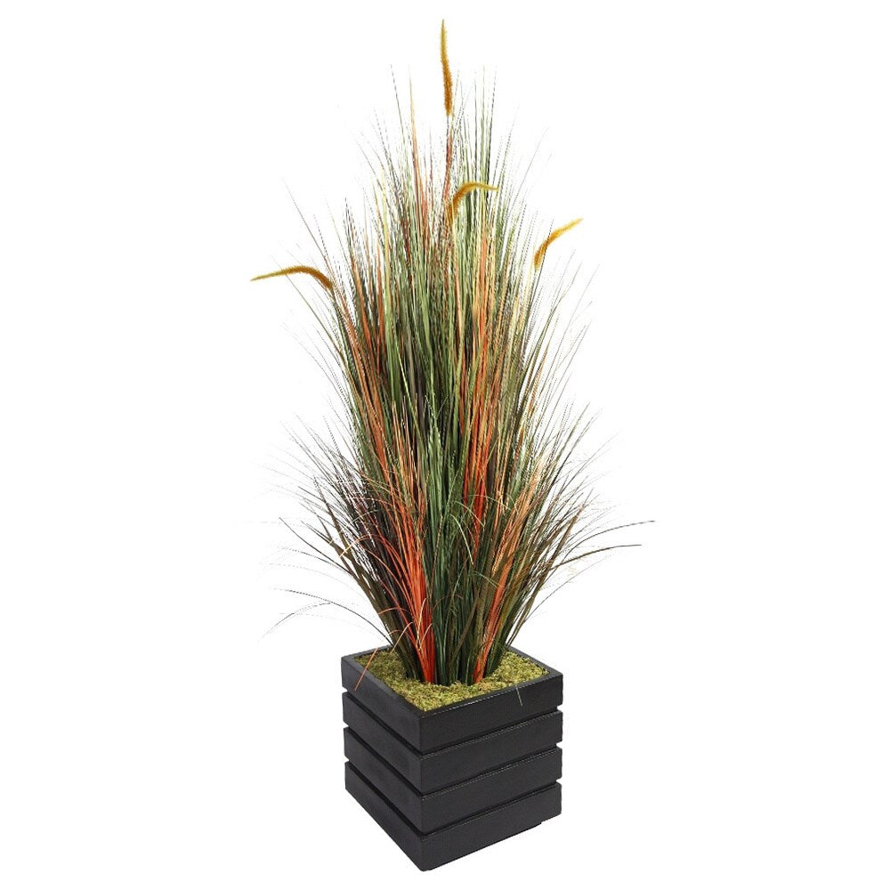 Vintage Home 66-inch Tall Onion Grass with Cattails in Planter - 66"
