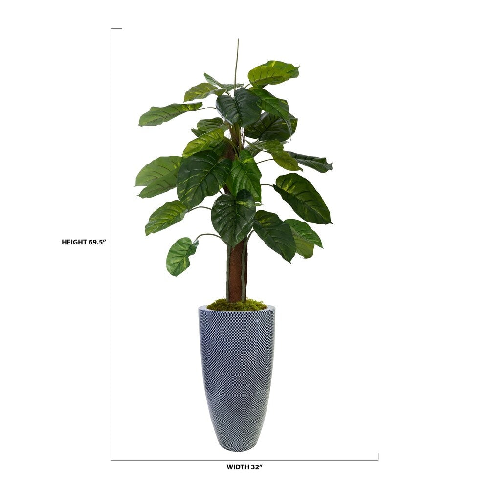 69.5" Real touch greenery in Resin Planter - OS