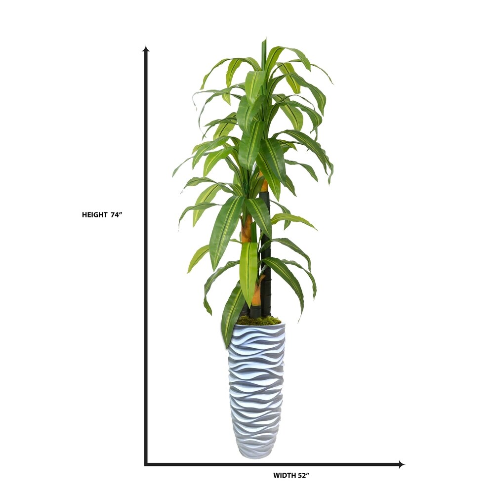 74" Real touch corn plant in Resin Planter - 85"
