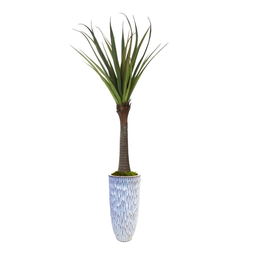 91.5" Real touch agave in Resin Planter - OS