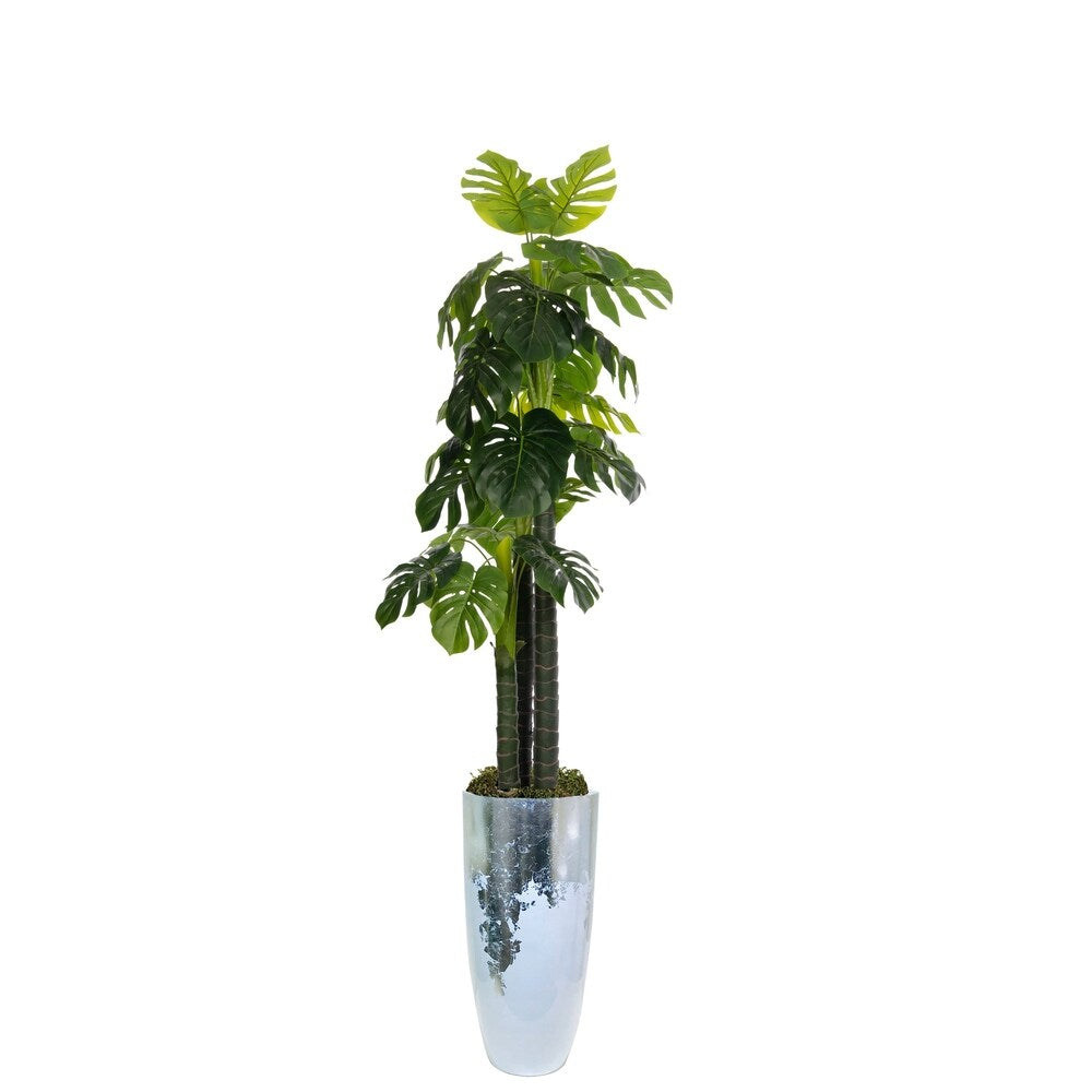 93.5" Tall Monstera Ceriman, Artificial Indoor/ Outdoor Faux Décor in Resin Planter - OS