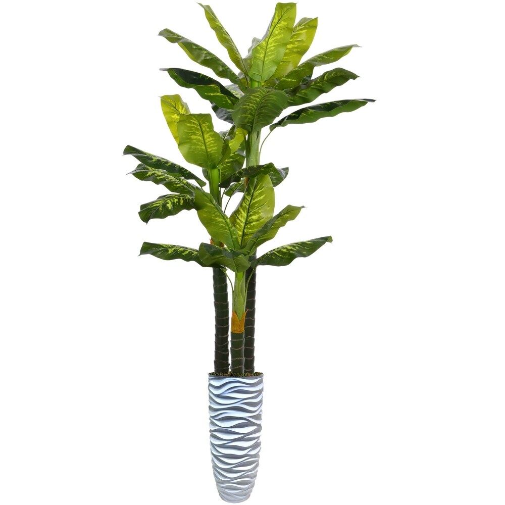 94" Tall Evergreen Artificial Lifelike Faux in Pot in Resin Planter - OS