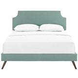Laura Laguna Fabric Platform Bed with Round Splayed Legs
