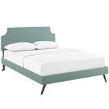 Laura Laguna Fabric Platform Bed with Round Splayed Legs