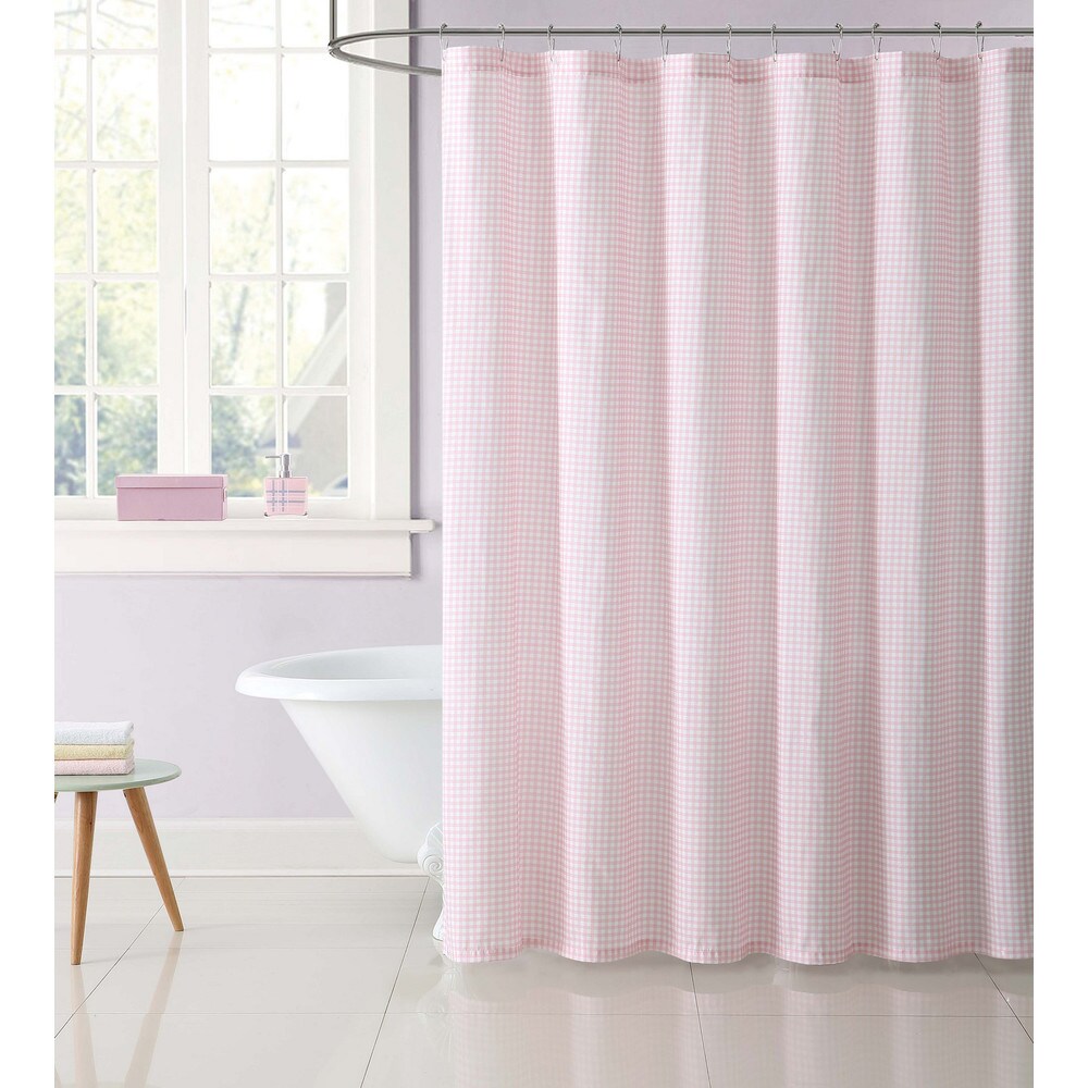 My World Printed Gingham Shower Curtain