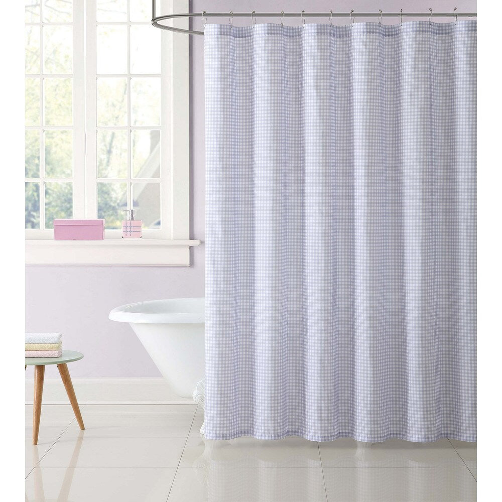 My World Printed Gingham Shower Curtain