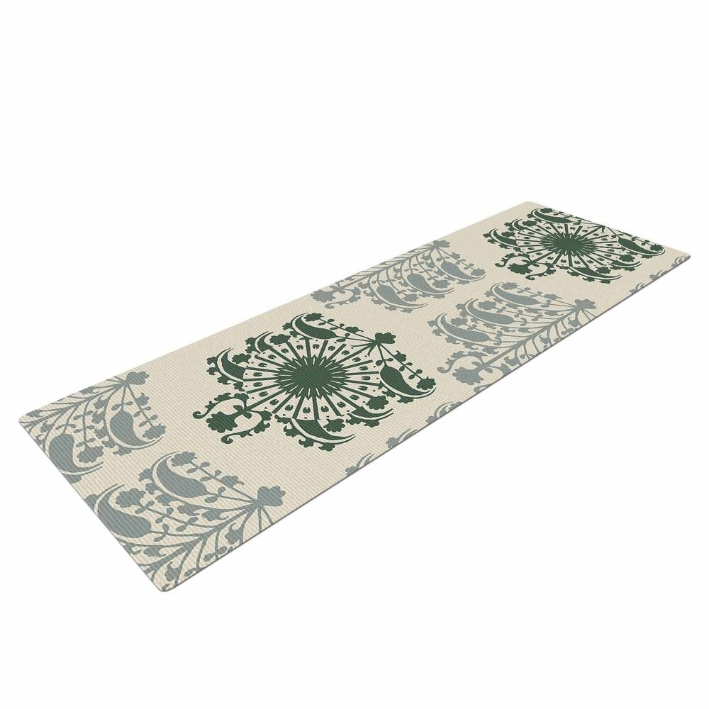 Laura Nicholson "Samaarkkand" Gray Ethnic Yoga Mat - Beige