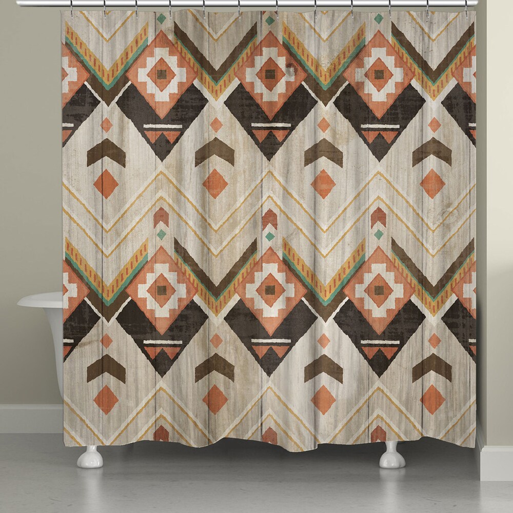 Laural Home Natural Aztec Shower Curtain