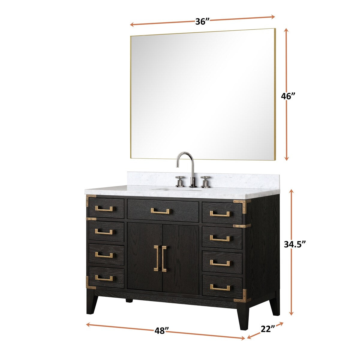 Laurel Bath Vanity and Carrara Marble Top
