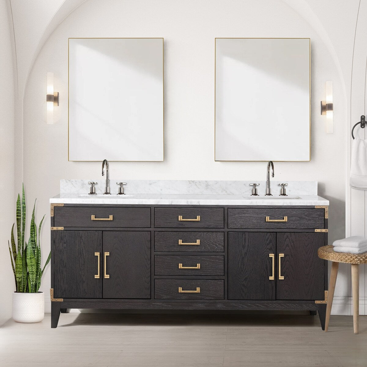 Laurel Bath Vanity and Carrara Marble Top