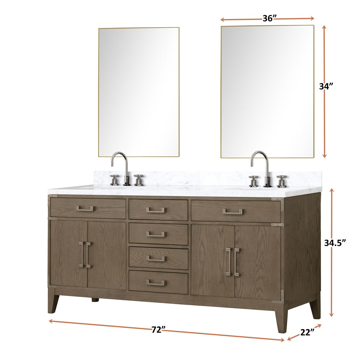 Laurel Bath Vanity and Carrara Marble Top
