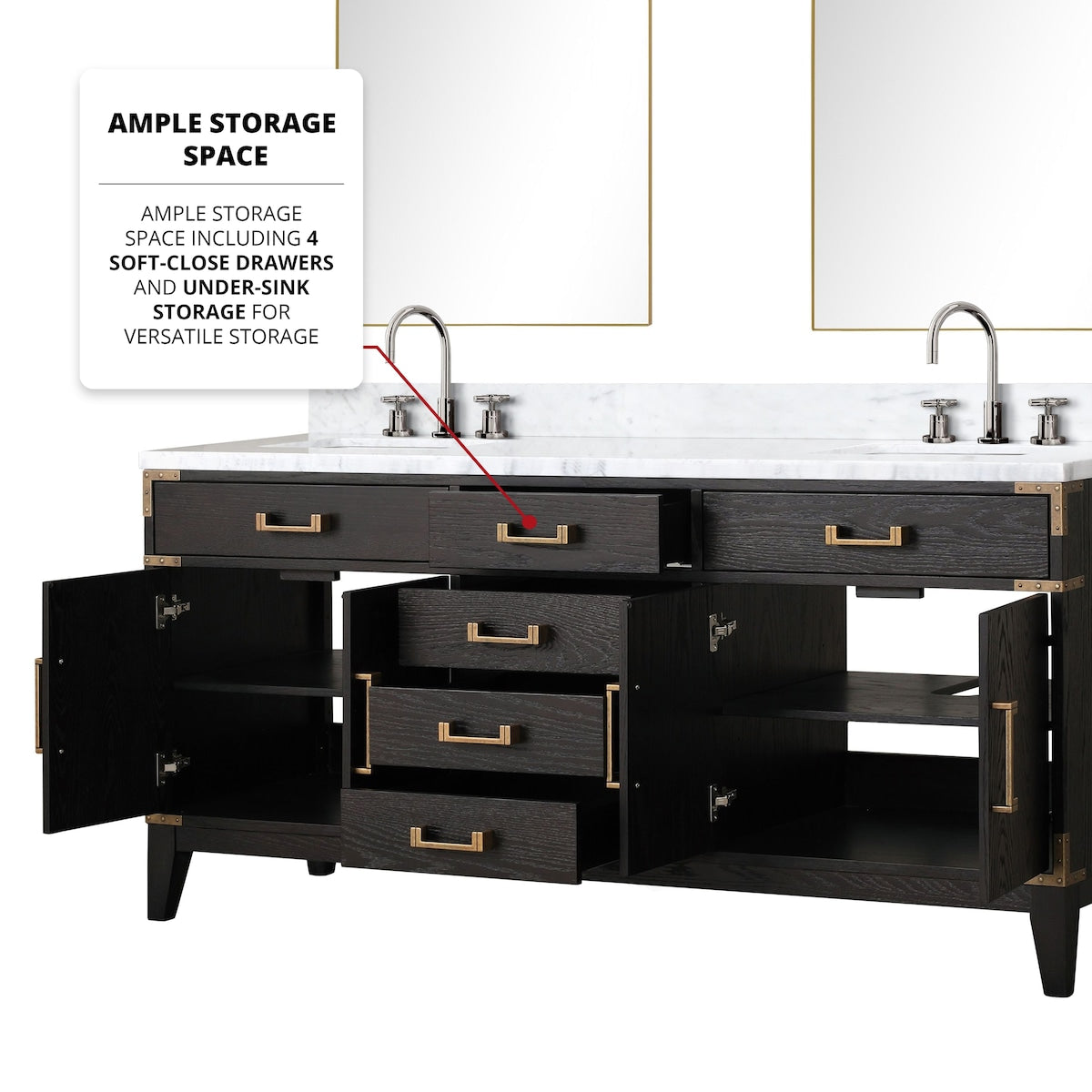 Laurel Bath Vanity and Carrara Marble Top