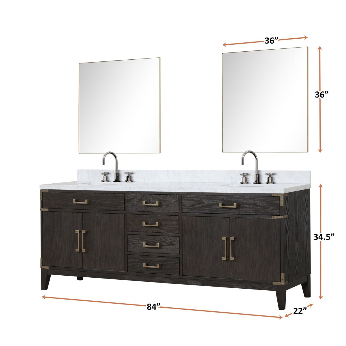 Laurel Bath Vanity and Carrara Marble Top