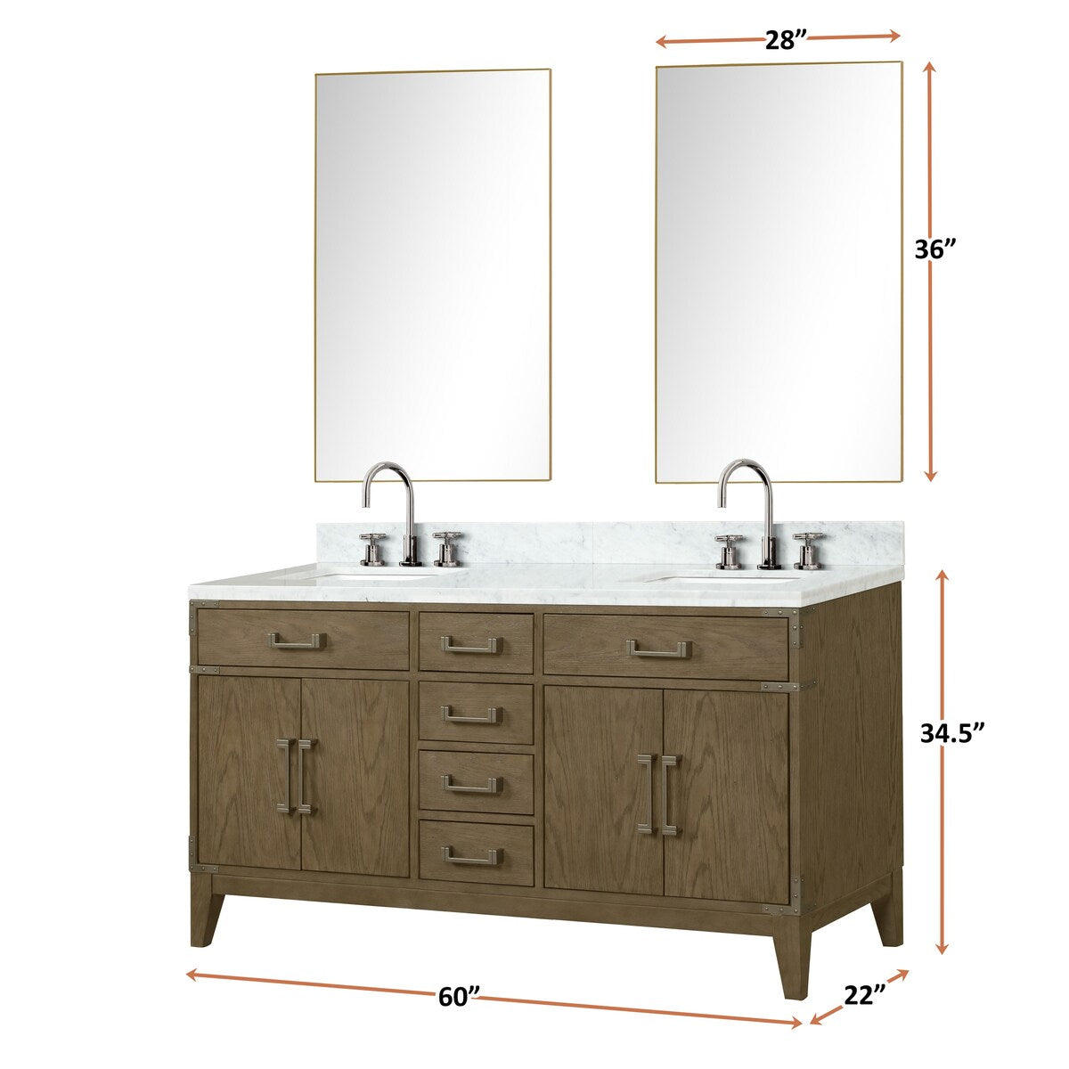 Laurel Bath Vanity and Carrara Marble Top