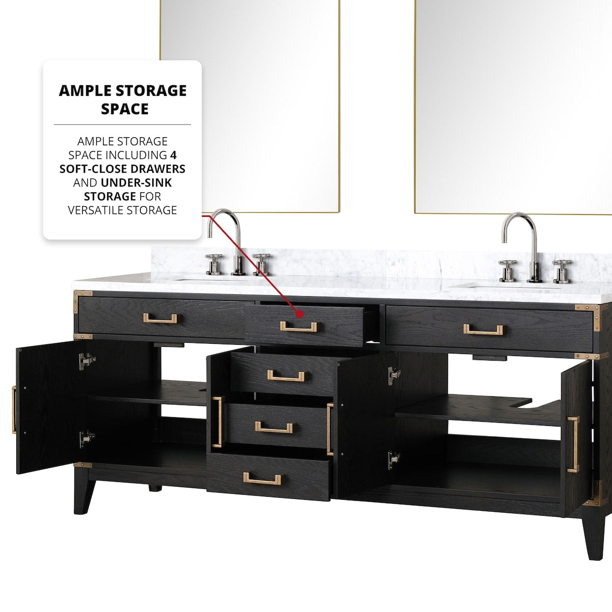 Laurel Bath Vanity and Carrara Marble Top