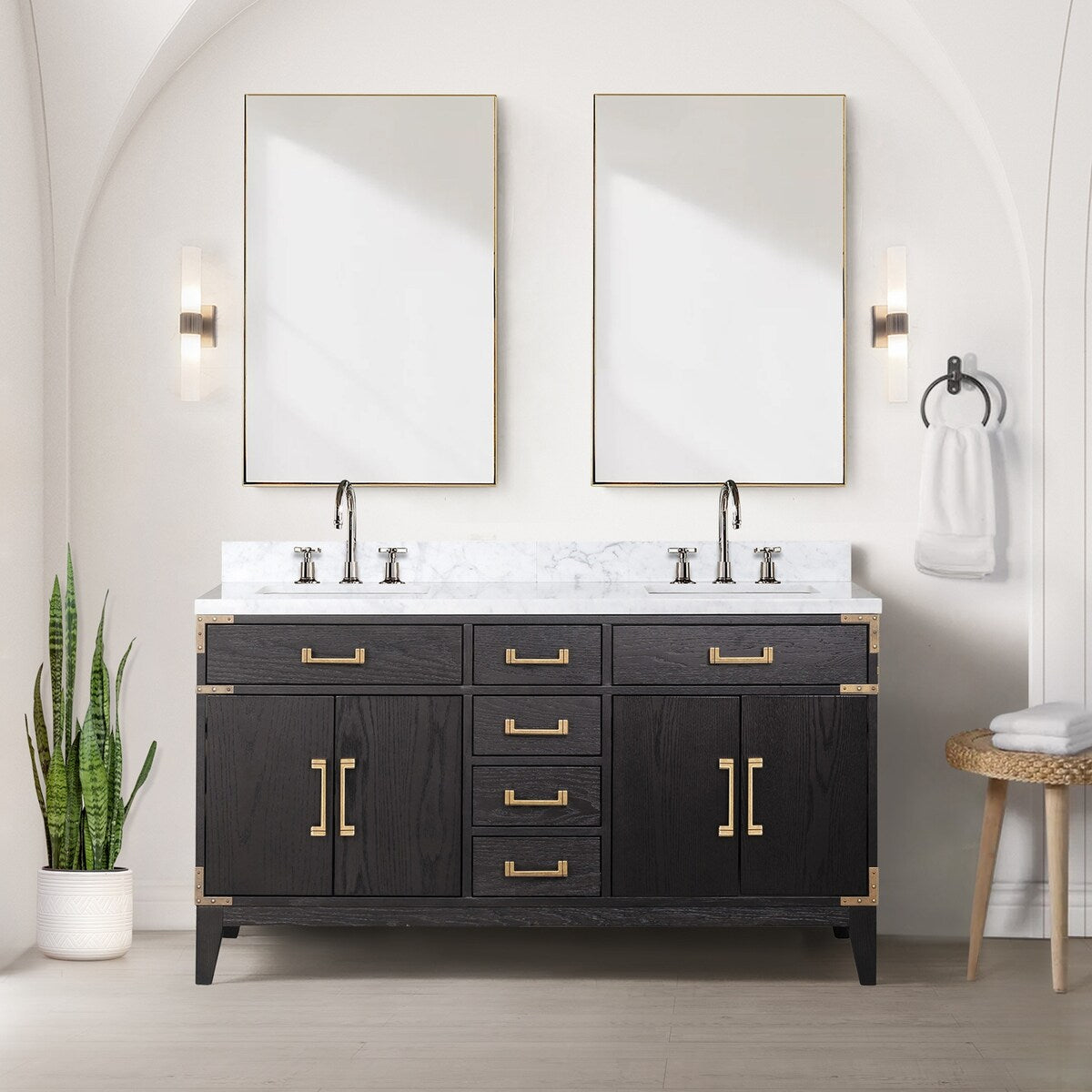 Laurel Bath Vanity and Carrara Marble Top