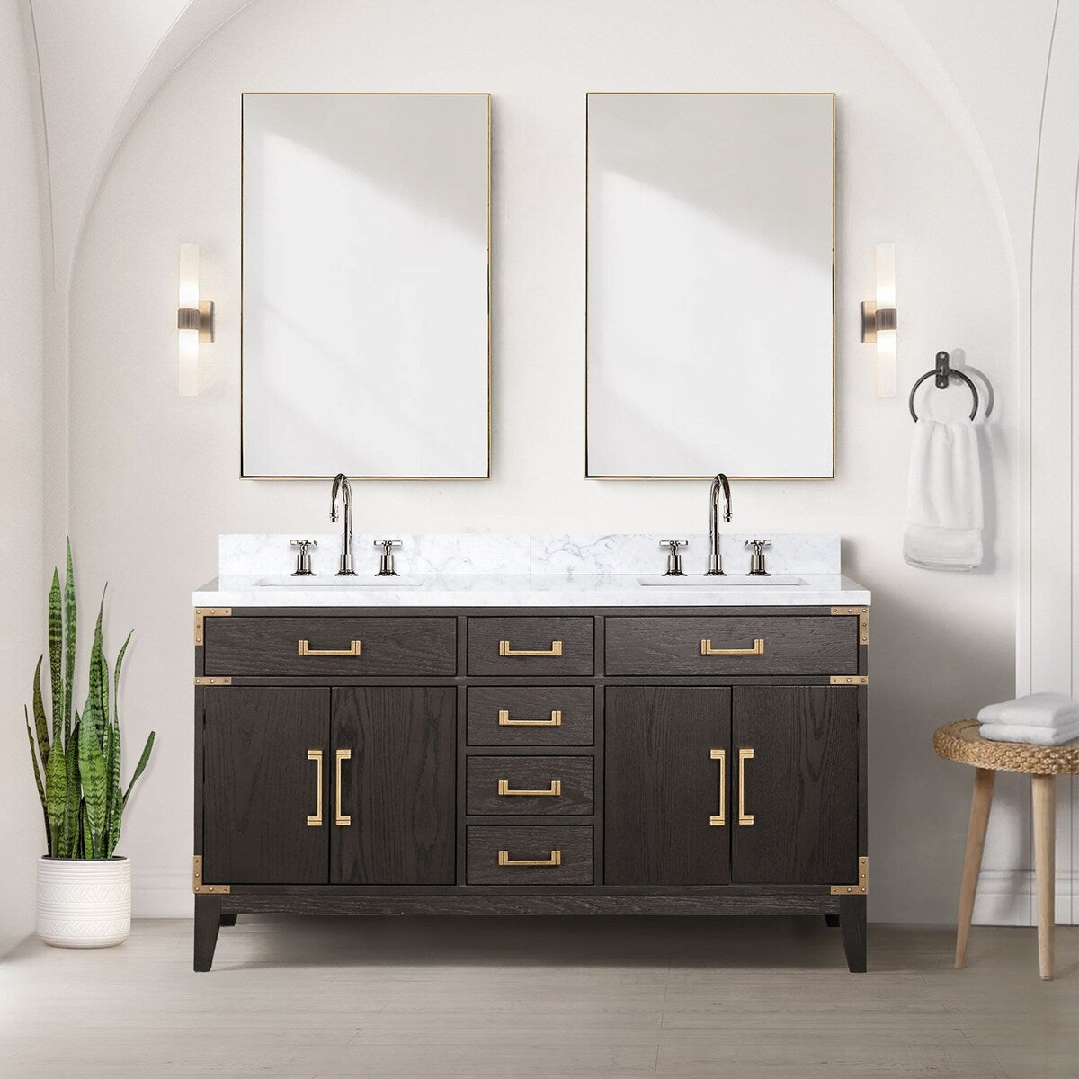 Laurel Bath Vanity and Carrara Marble Top
