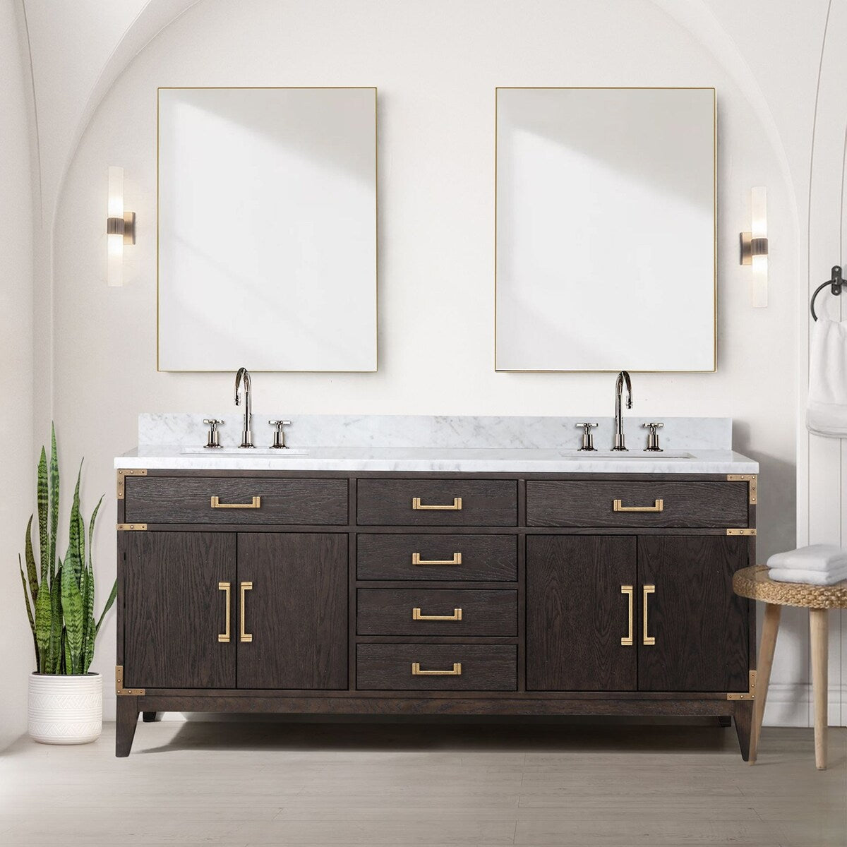 Laurel Bath Vanity and Carrara Marble Top