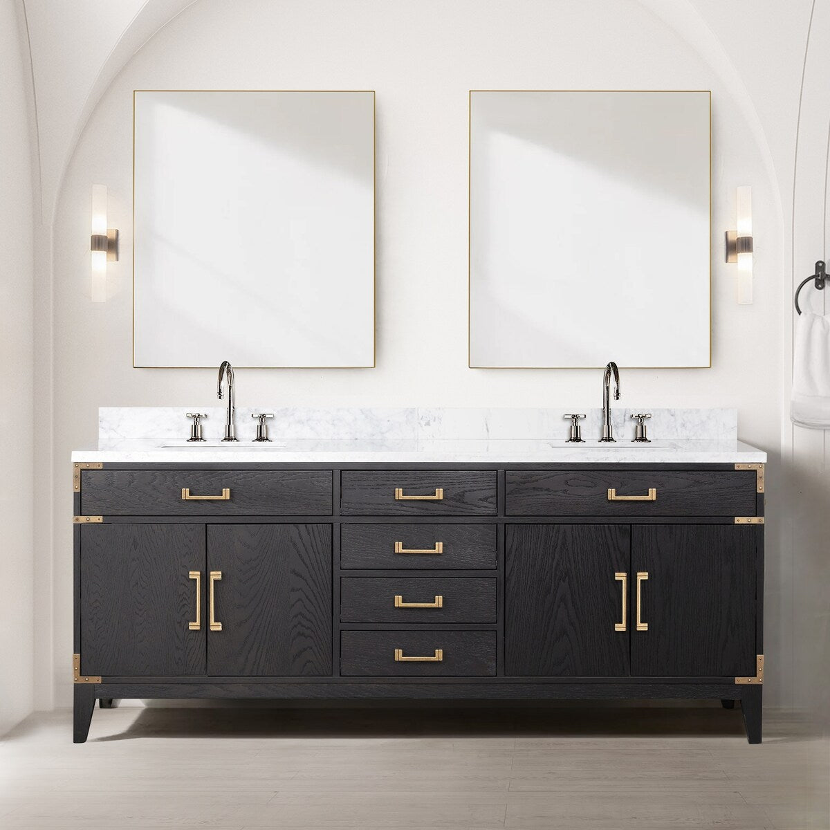Laurel Bath Vanity and Carrara Marble Top