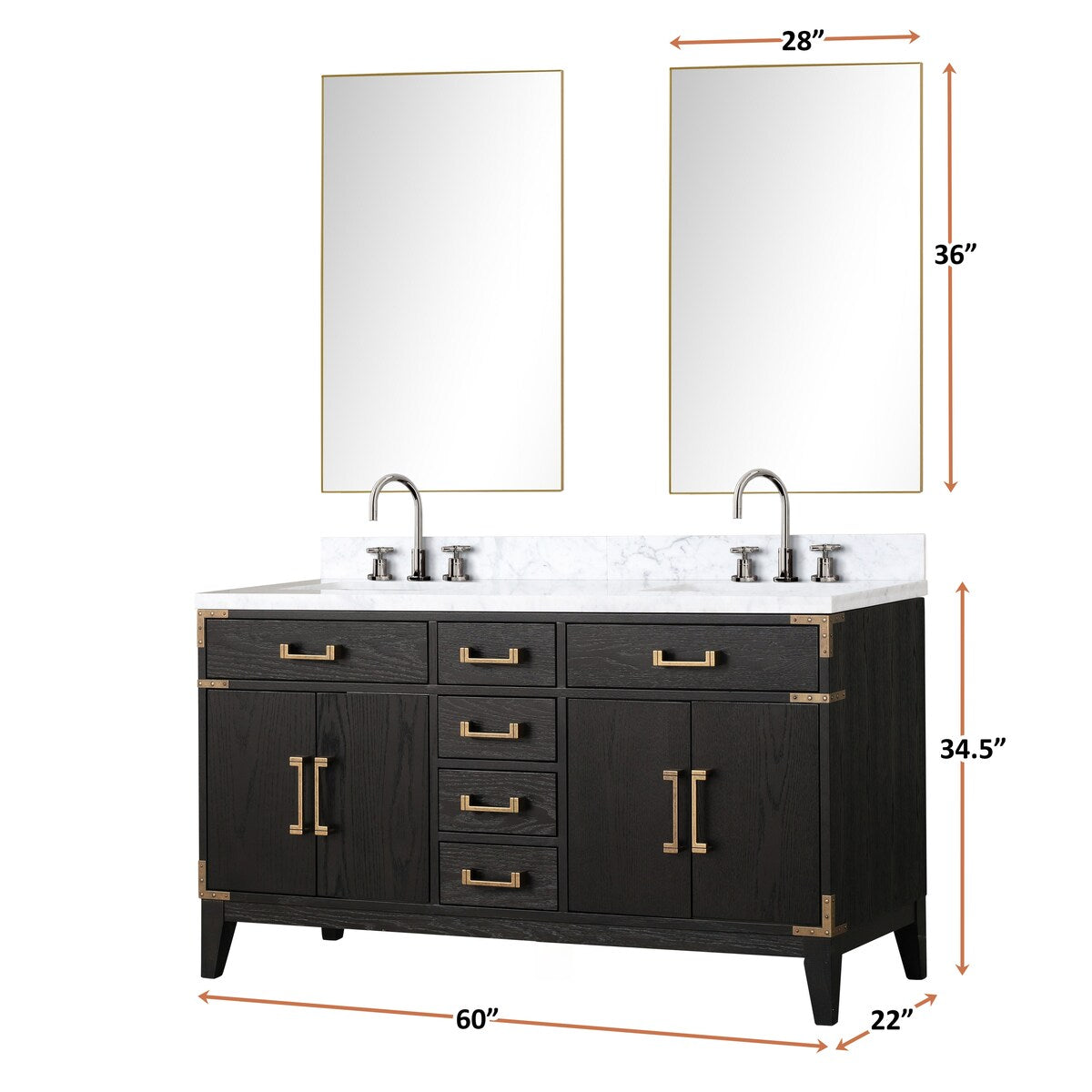 Laurel Bath Vanity and Carrara Marble Top