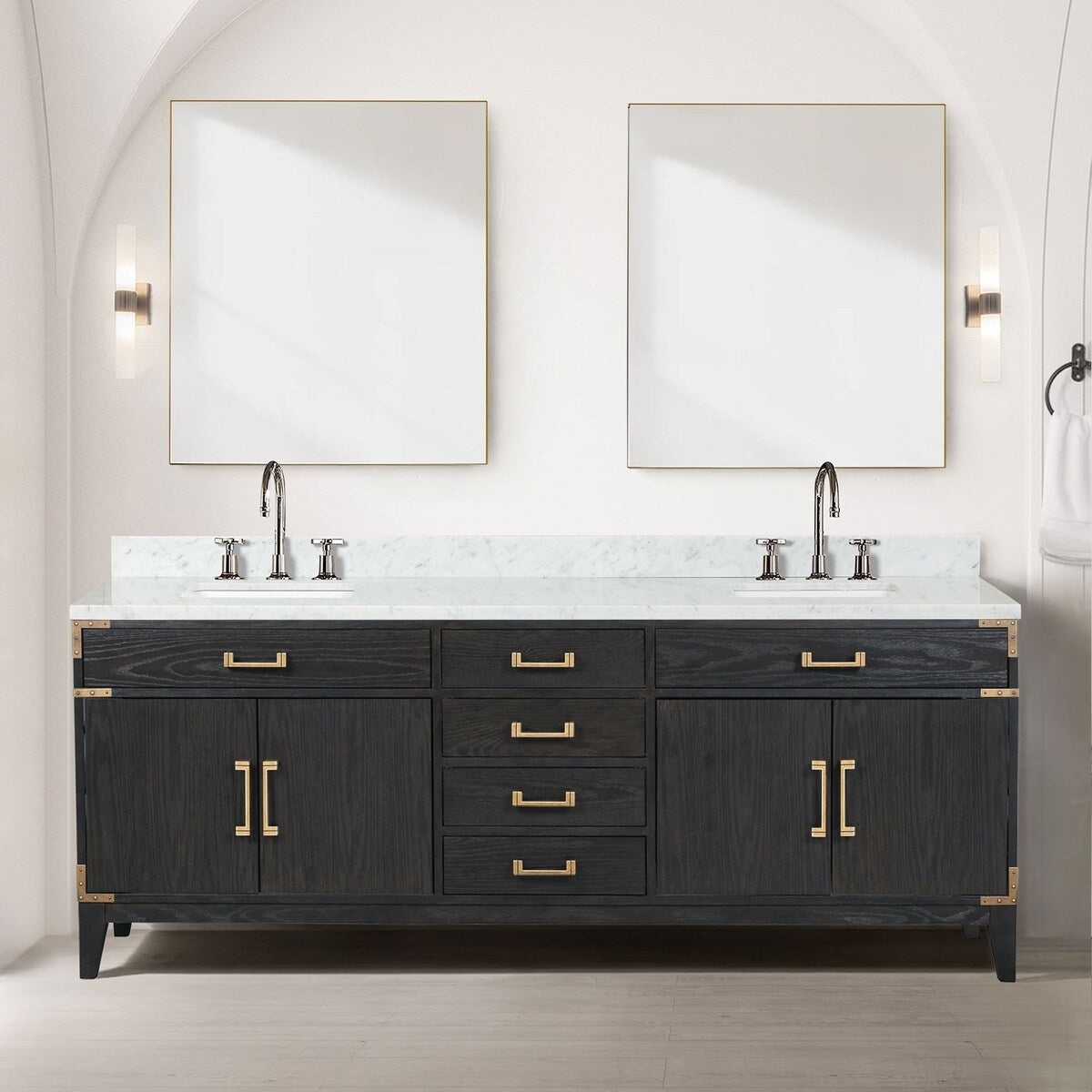 Laurel Bath Vanity and Carrara Marble Top