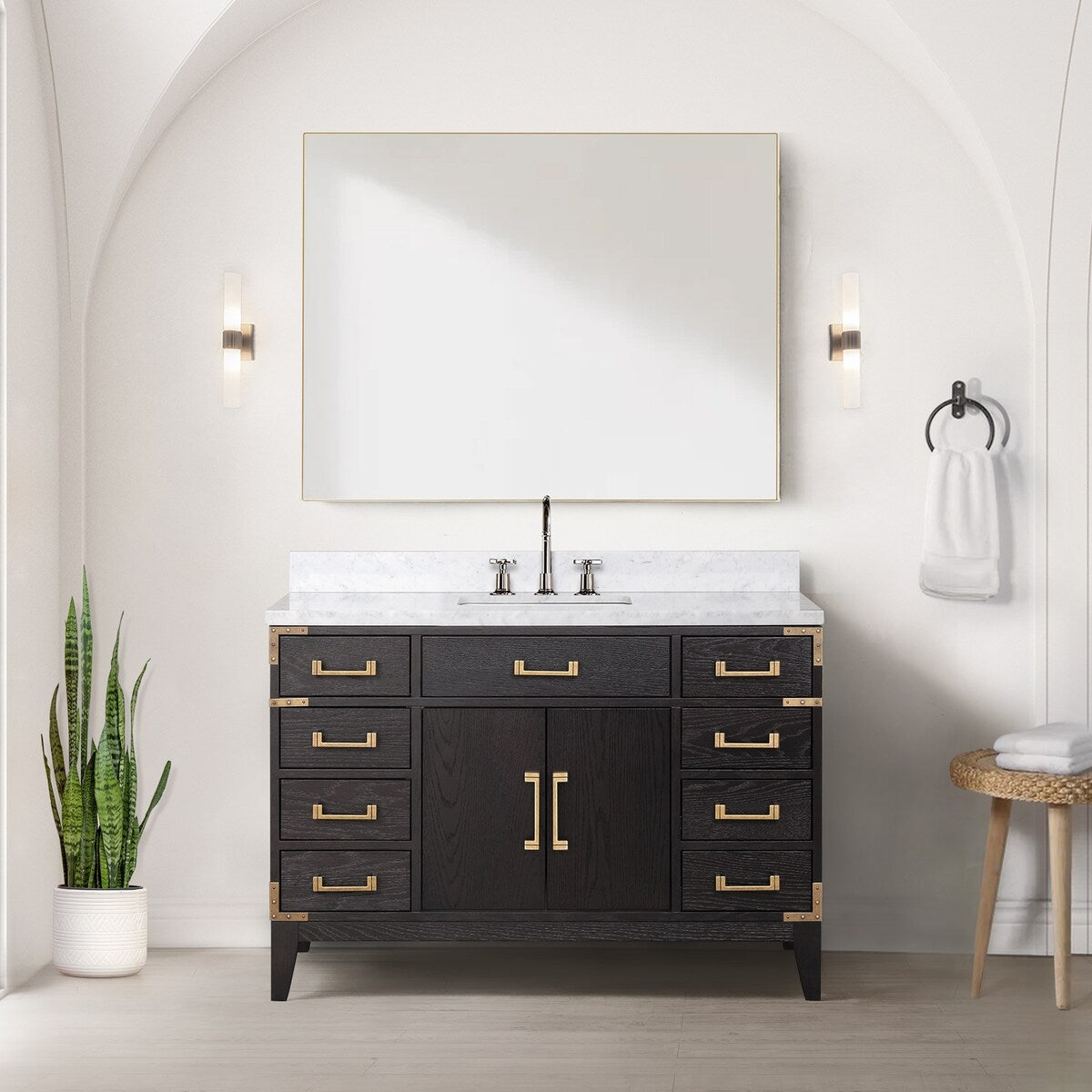 Laurel Bath Vanity and Carrara Marble Top