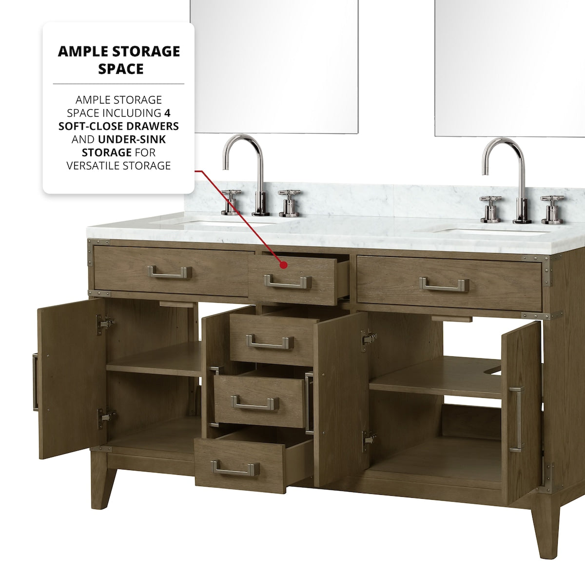 Laurel Bath Vanity and Carrara Marble Top