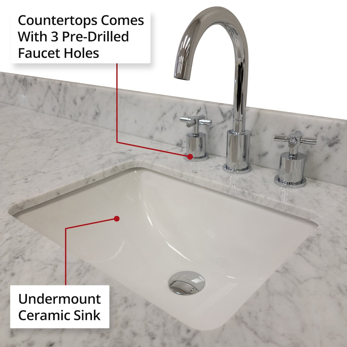 Laurel Bath Vanity and Carrara Marble Top