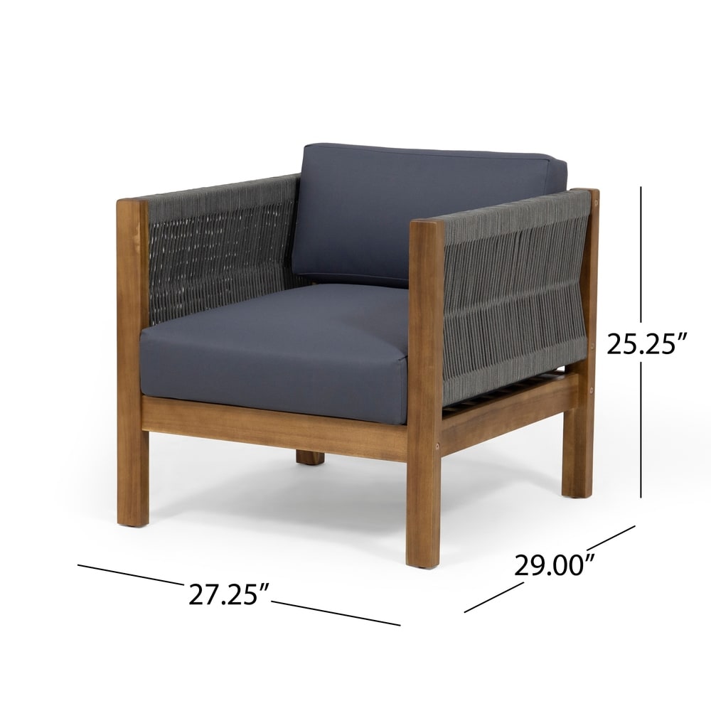 Laurel Modern Acacia Wood Outdoor 4-piece Chat Set by Christopher Knight Home
