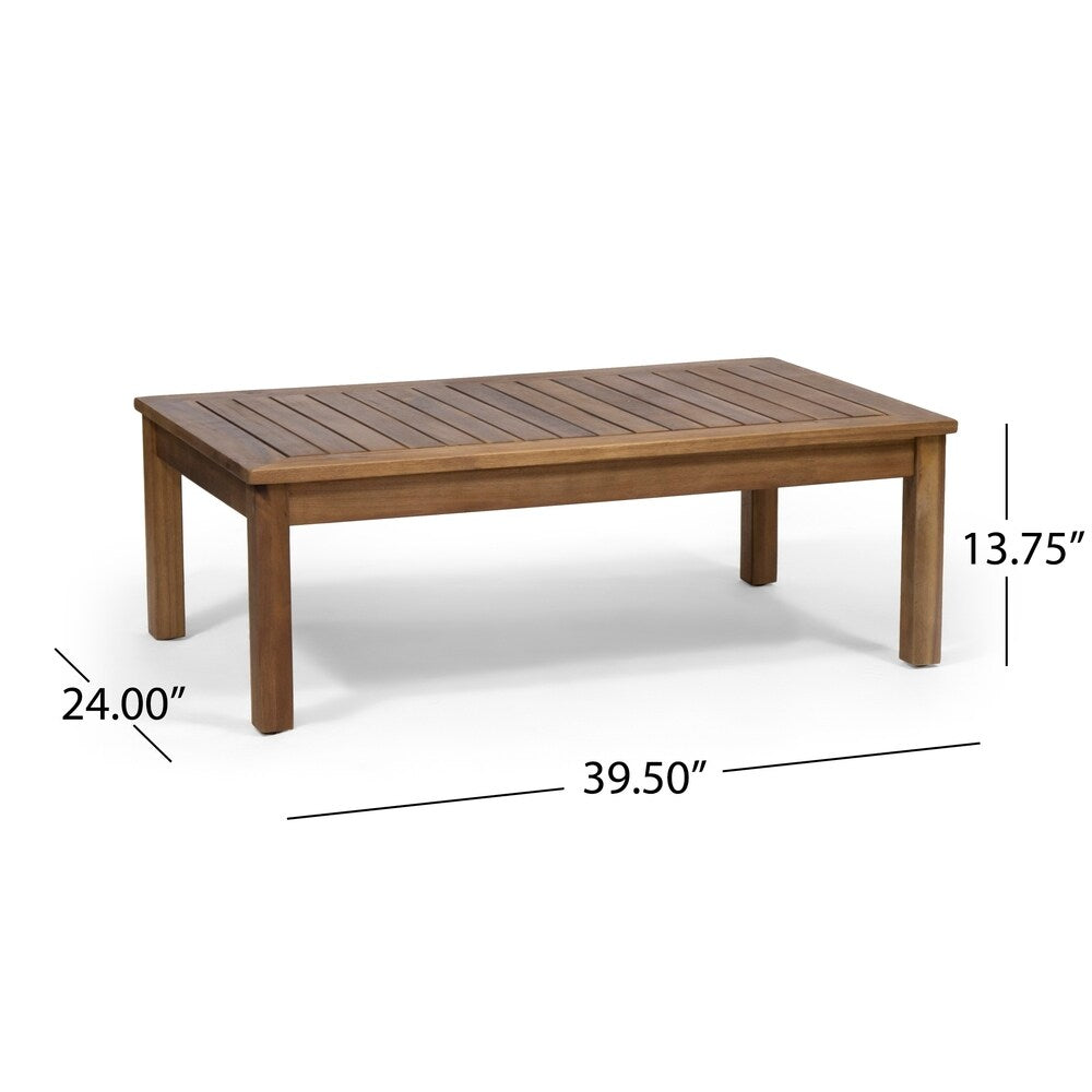 Laurel Modern Acacia Wood Outdoor 4-piece Chat Set by Christopher Knight Home
