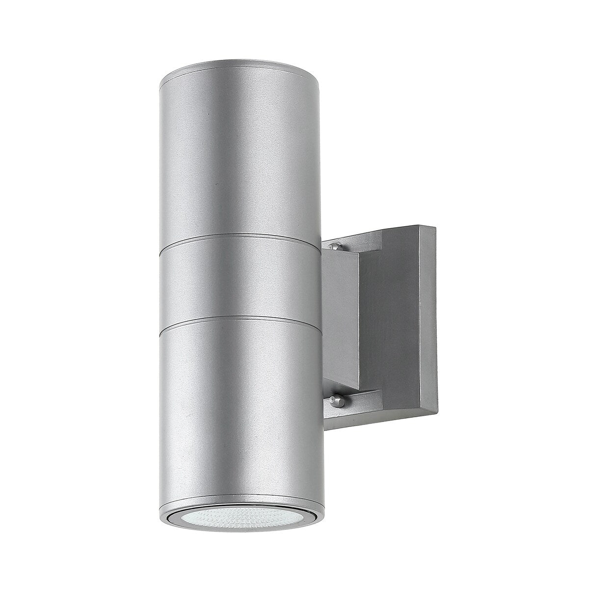 Lauren 2-Light Modern Midcentury Cylinder Outdoor Metal/Glass Integrated LED Wall Sconce with Uplight, by JONATHAN Y
