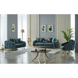Lauren 4-Pieces One Sofa One Loveseat Two Chair Living Room Set, Metal Leg