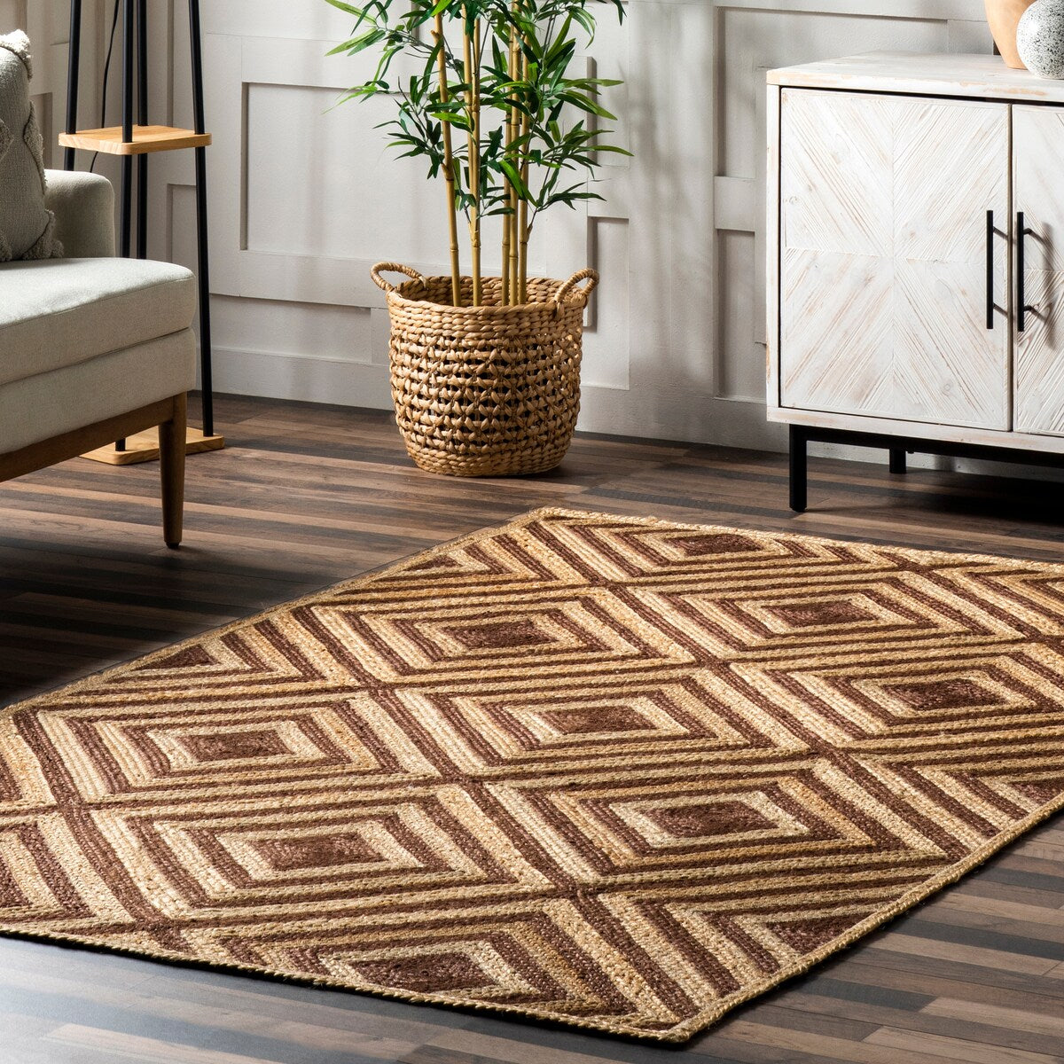 Lauren Liess x Rugs USA Dogwood Tiled Jute Area Rug