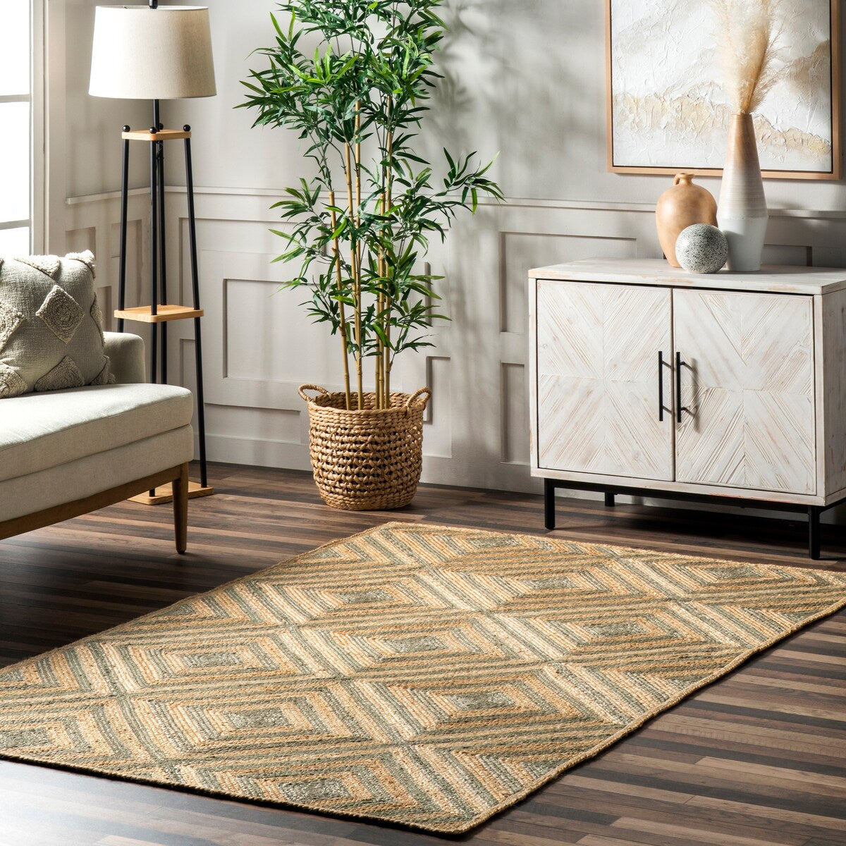 Lauren Liess x Rugs USA Dogwood Tiled Jute Area Rug