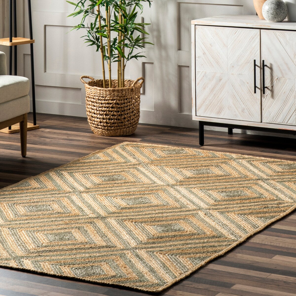 Lauren Liess x Rugs USA Dogwood Tiled Jute Area Rug