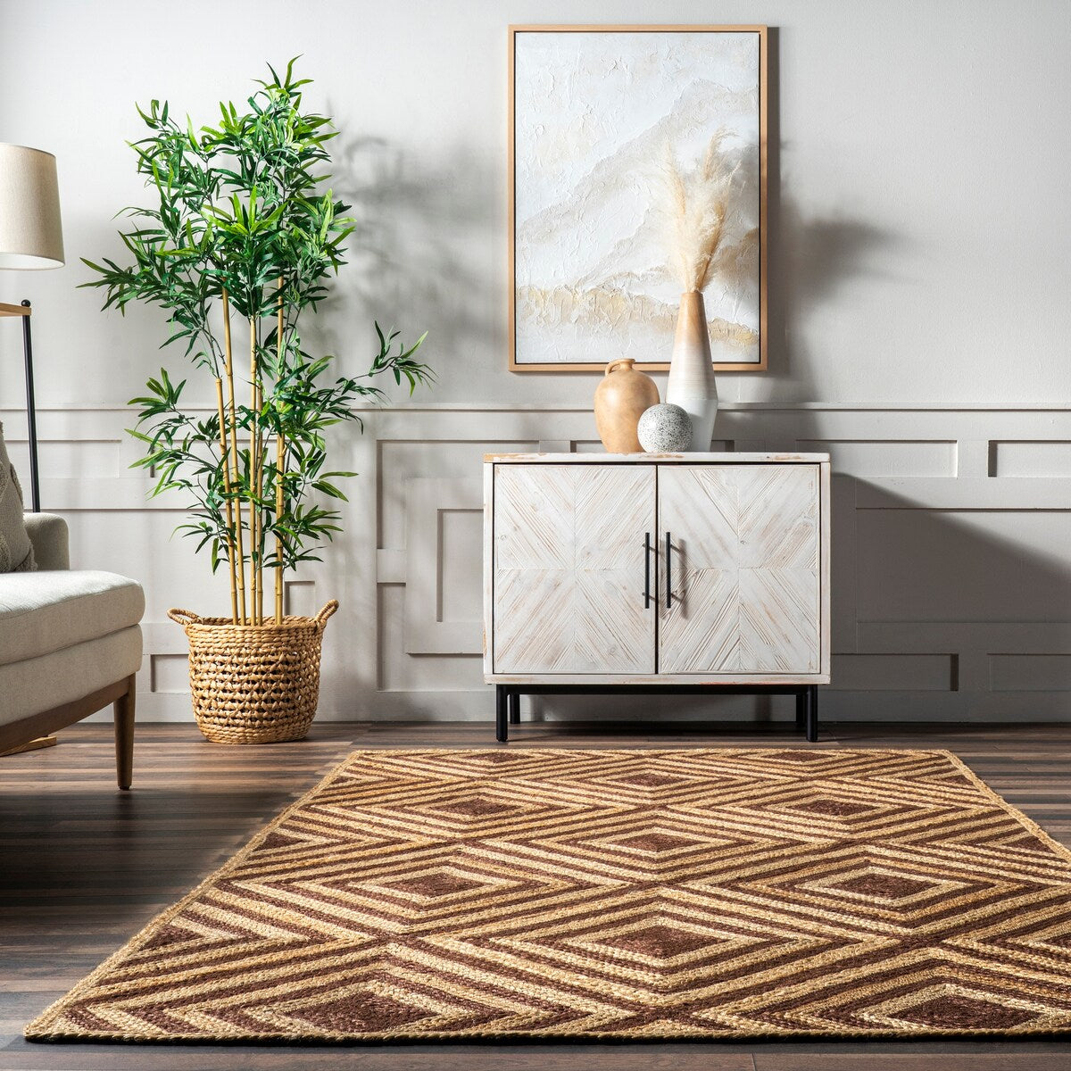 Lauren Liess x Rugs USA Dogwood Tiled Jute Area Rug