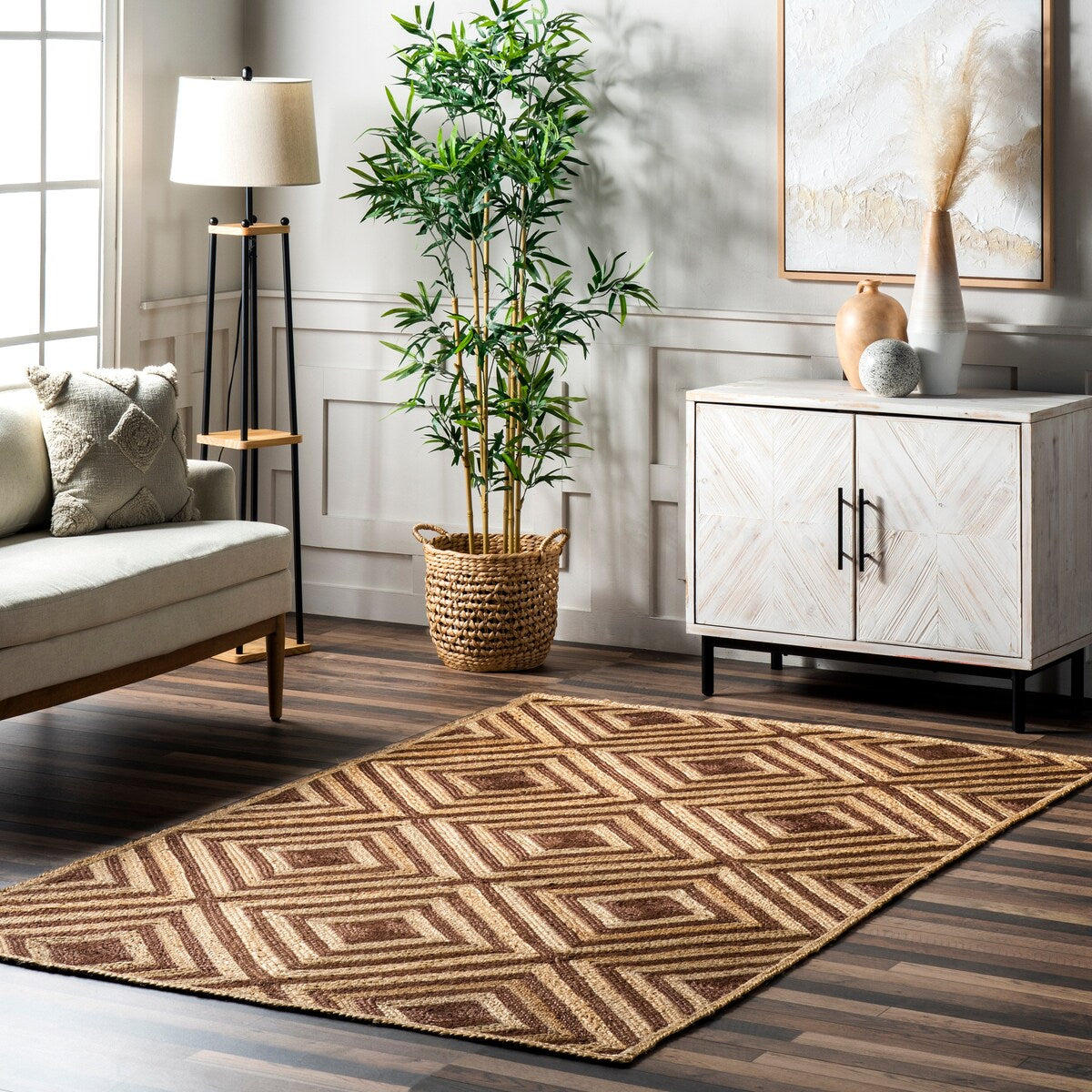 Lauren Liess x Rugs USA Dogwood Tiled Jute Area Rug