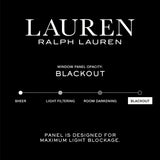 Lauren Ralph Lauren Herringbone 100% Blackout Back Tab/Rod Pocket Single Curtain Panel