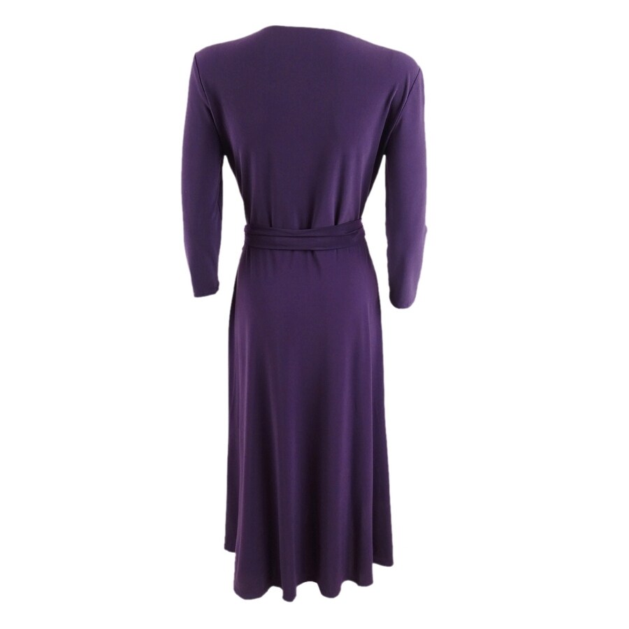 Lauren Ralph Lauren Women's Belted Surplice Midi Dress