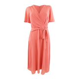 Lauren Ralph Lauren Women's Georgette Flutter-Sleeve Dress (10, Sky Red)