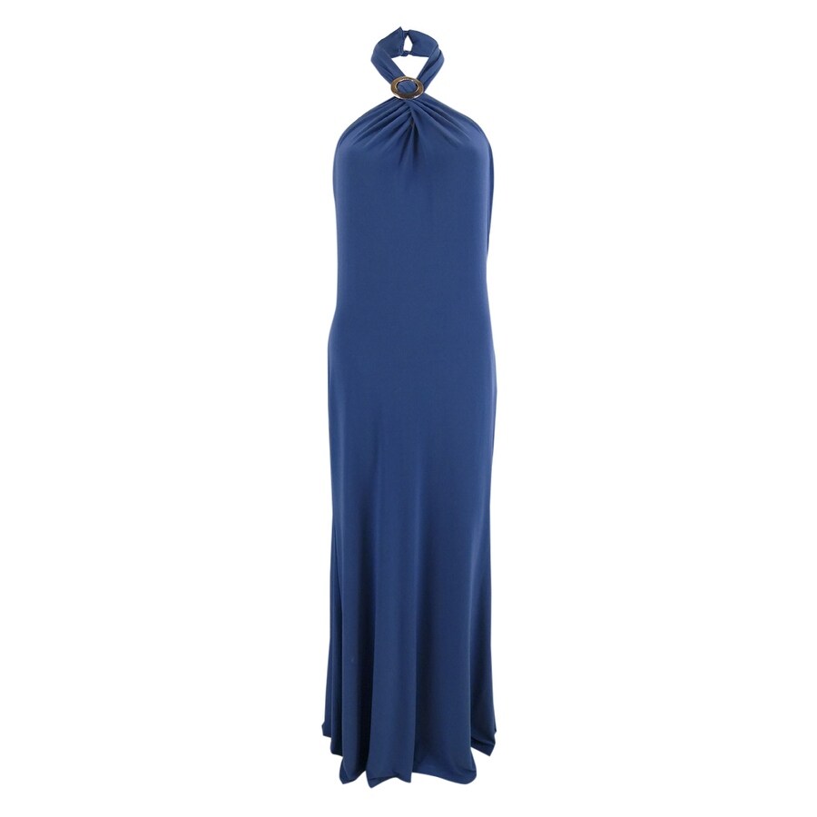 Lauren Ralph Lauren Women's Jersey Halter Gown (8, Lapis Sea)
