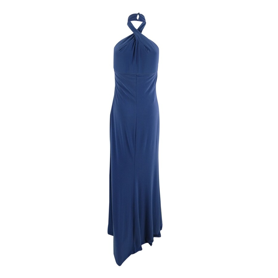 Lauren Ralph Lauren Women's Jersey Halter Gown (8, Lapis Sea)
