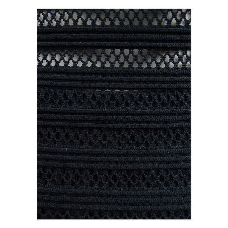 Lauren Ralph Lauren Women's Ottoman Mesh One-Piece Swimsuit (8, Black)