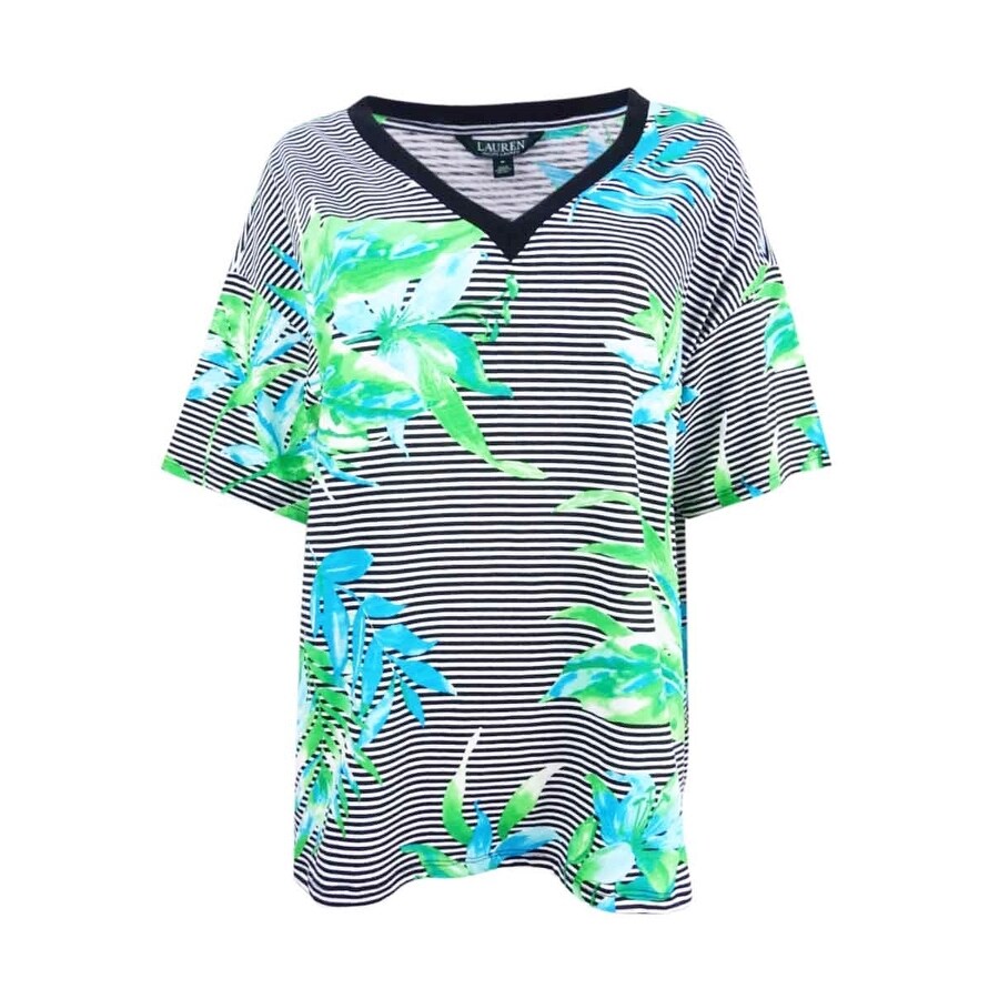 Lauren Ralph Lauren Women's Petite Printed Cotton T-Shirt